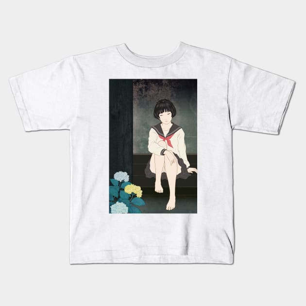 Hydrangea Kids T-Shirt by saitmy